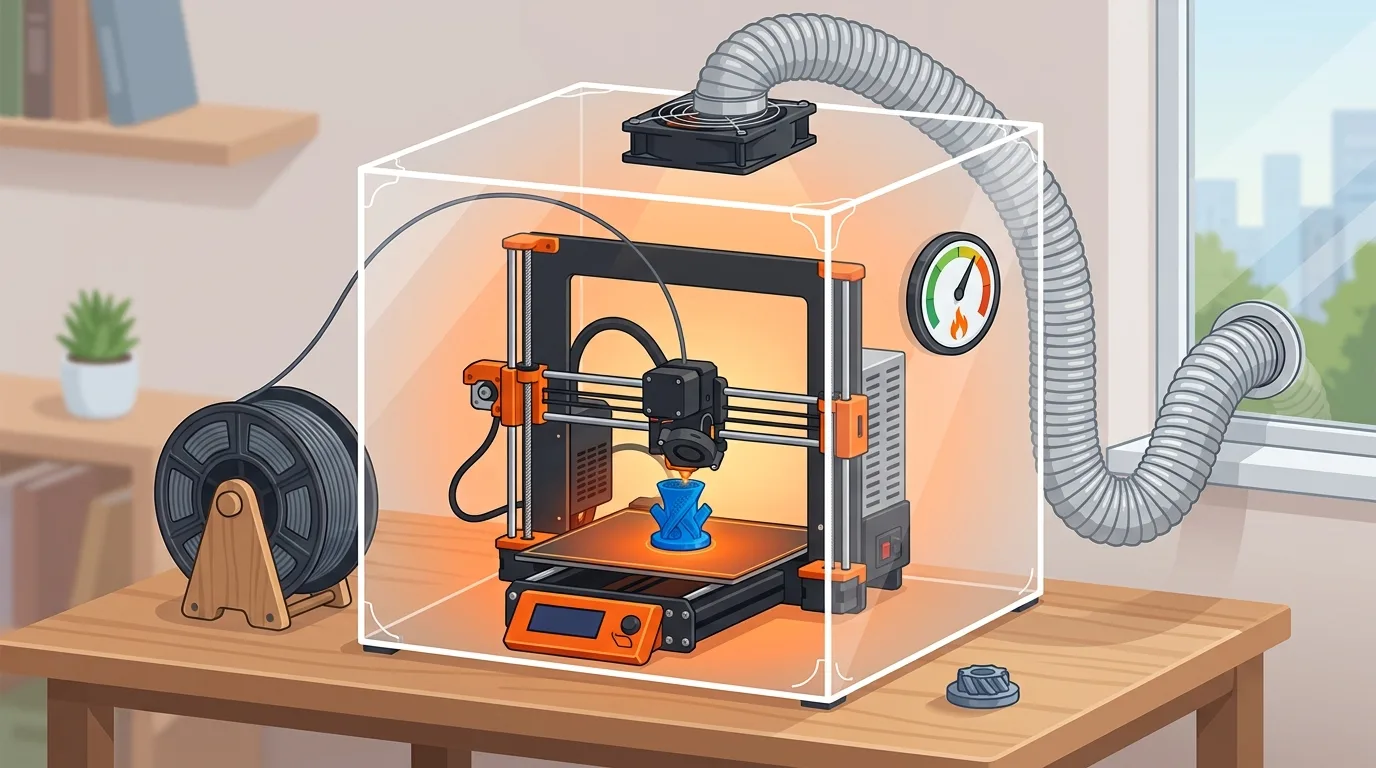 3D Yazıcı Kabini (Enclosure) Nedir? Ne Zaman Gerekir, Nasıl Yapılır ve Havalandırma Rehberi